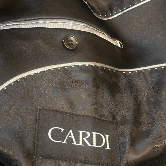 CARDI "Liam" Black Velvet Formal  Tux Jacket Prom Wedding Black Tie sz 58L - Picture 3 of 10